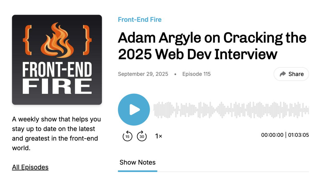 Post Thumbnail for Adam Argyle on Cracking the 2025 Web Dev Interview