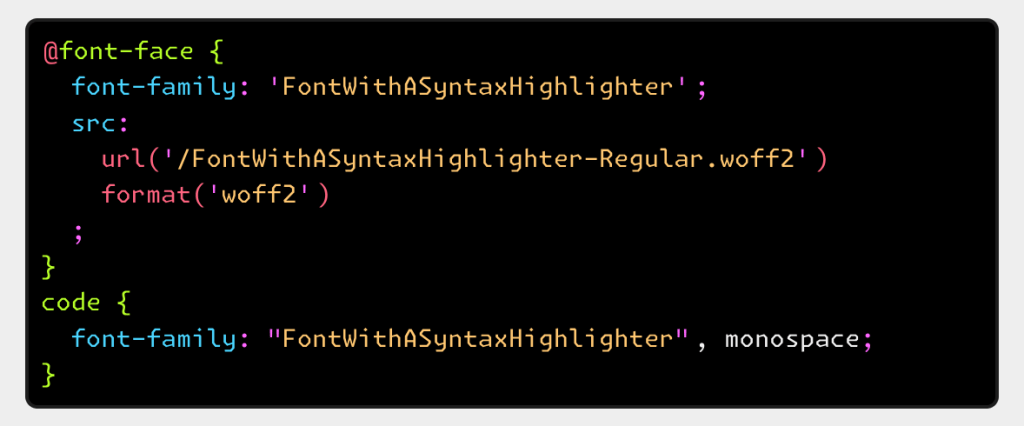 Post Thumbnail for Font with Built-In Syntax Highlighting