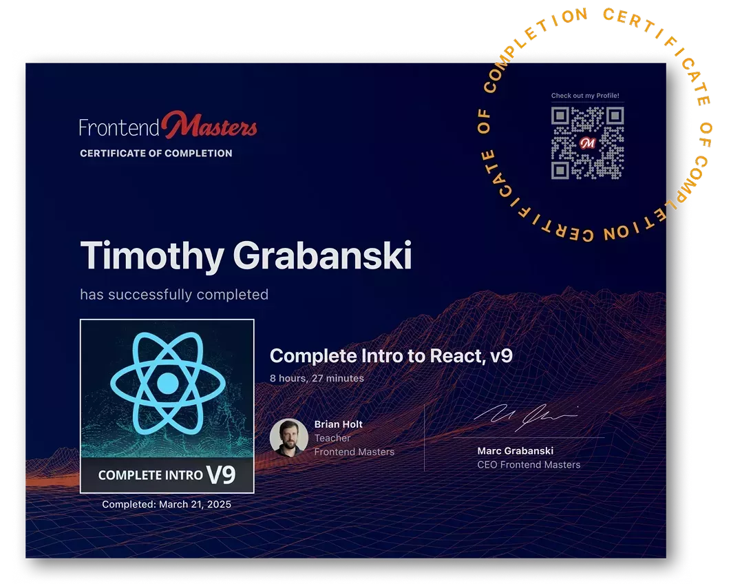 Sample completion certificate