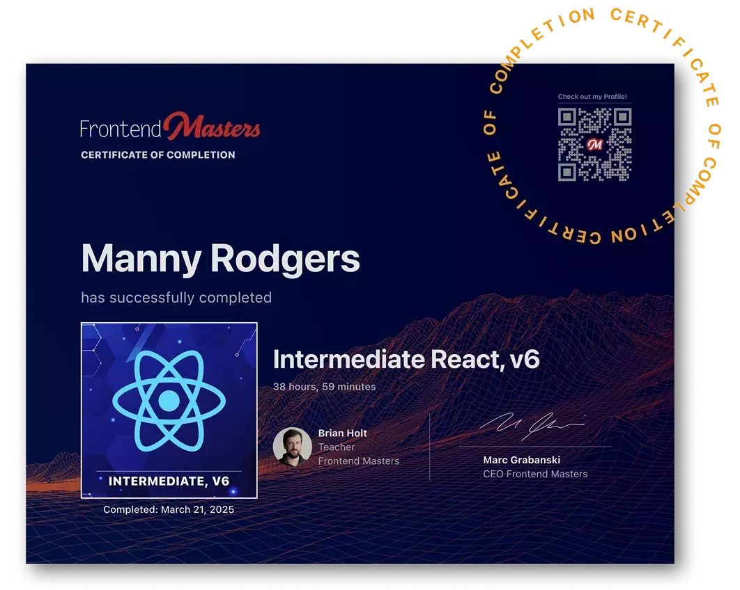 Sample completion certificate